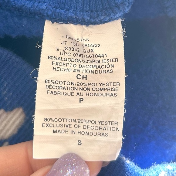 Champion DIY Upcycled Floral Appliqué Sweatshirt Handmade Wearable Art Size S - Picture 7 of 7